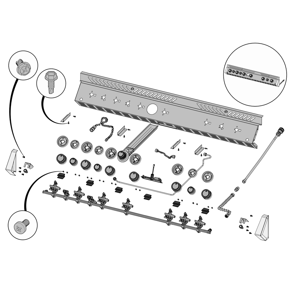 Control Panel Diagram and Parts List for PRO825RSBINSS-3  Napoleon Built-In Cooking