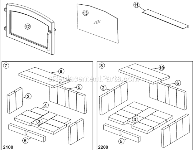 Page A Diagram and Parts List for 2200  Napoleon Heating Stove