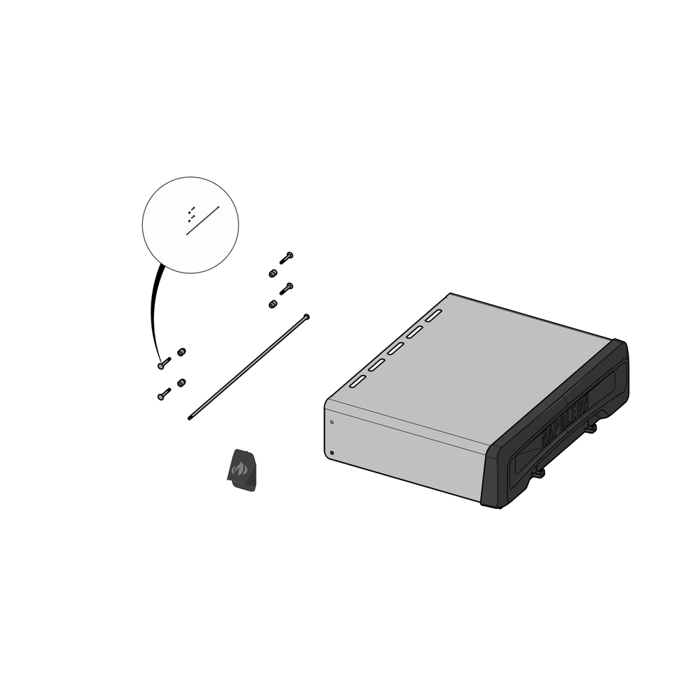 Side Table Right Diagram and Parts List for RSE625RSIBNSS-1  Napoleon Built-In Cooking