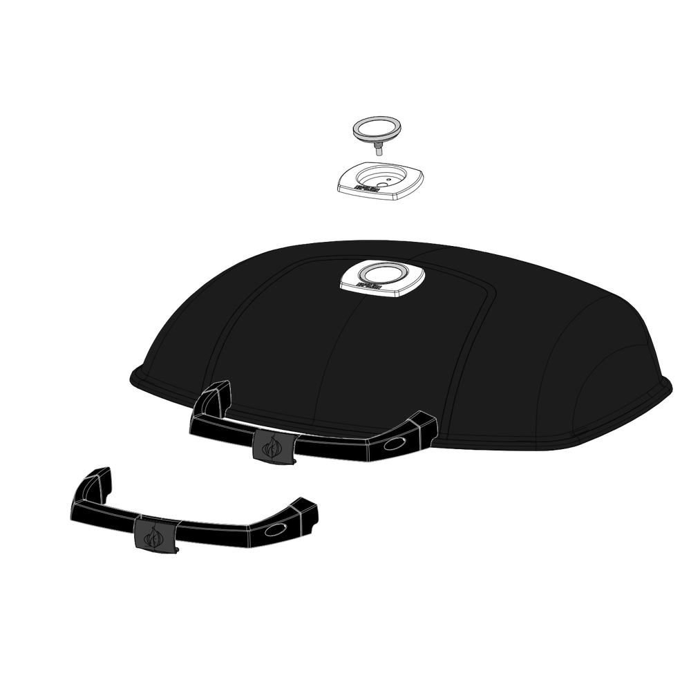 Lid Diagram and Parts List for TQ285X-BL-1  Napoleon Built-In Cooking