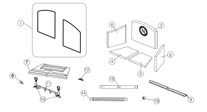 Section_1 Diagram and Parts List for NZ6000-1  Napoleon Fireplace & Insert