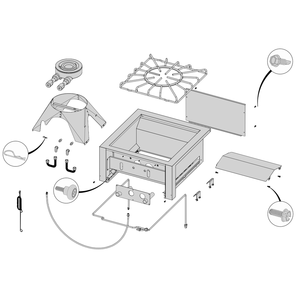 Base Assembly Diagram and Parts List for BIB18PBPSS  Napoleon Grill