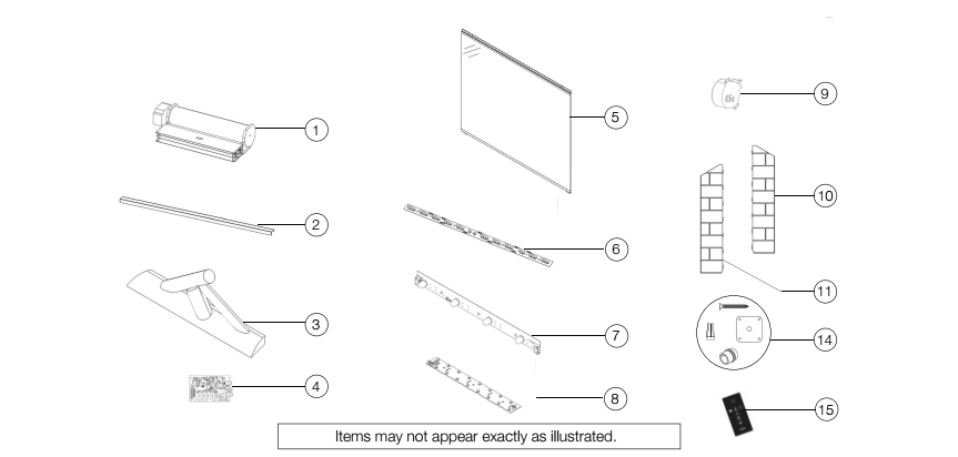 Section_1 Diagram and Parts List for NEFB36H-BS  Napoleon Fireplace & Insert