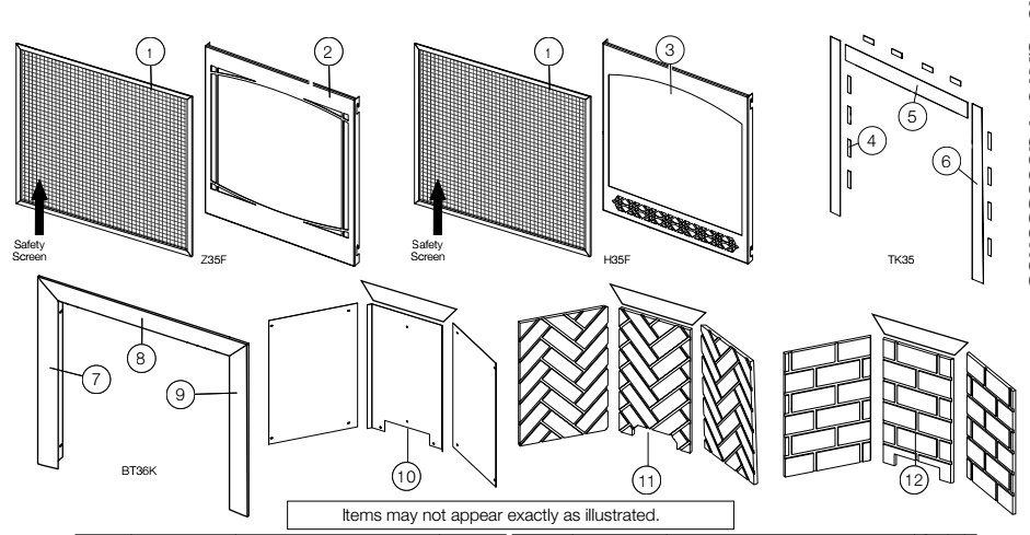 Section_1 Diagram and Parts List for GX70PTE-1  Napoleon Fireplace & Insert