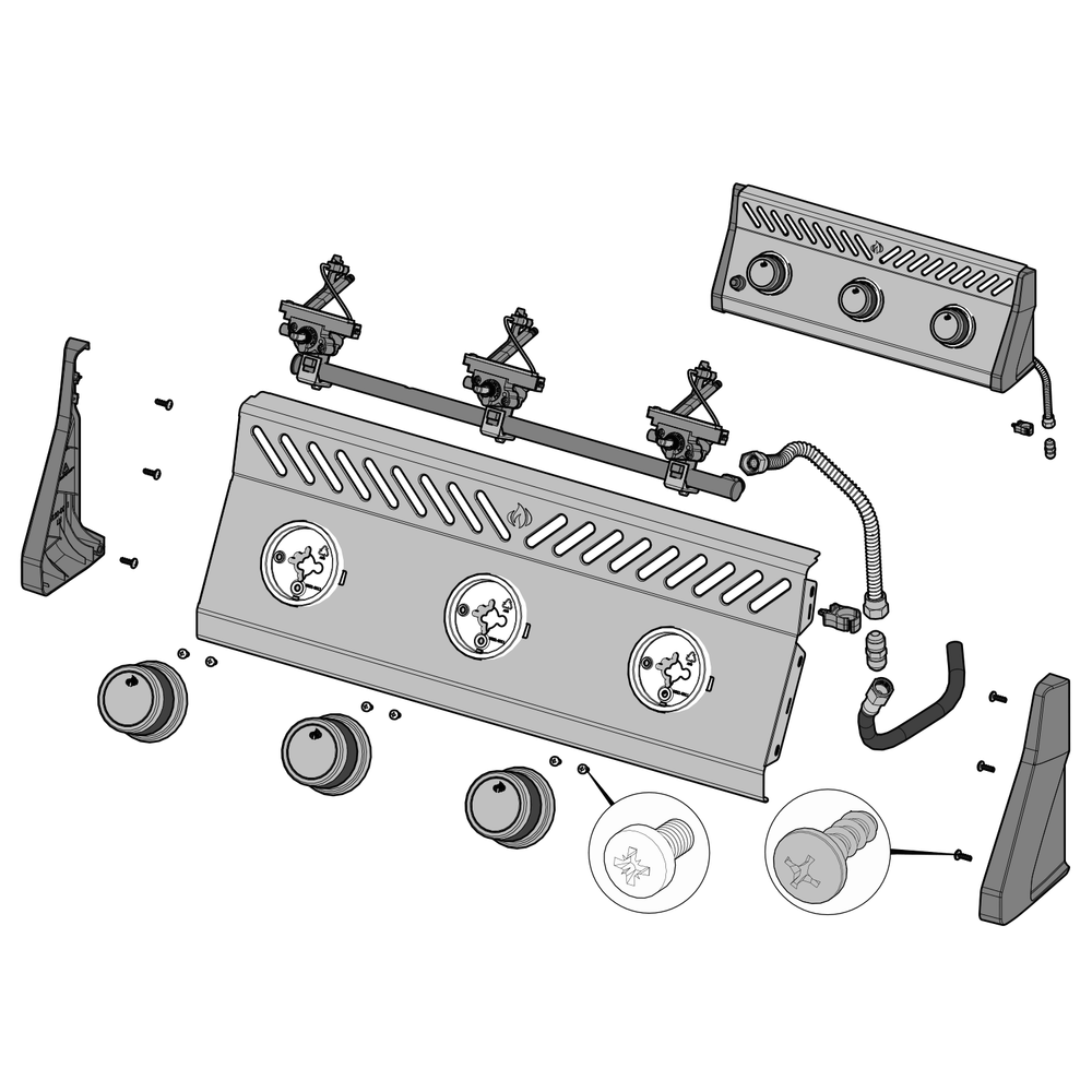 Control Panel Diagram and Parts List for RXT425NSS-1  Napoleon Built-In Cooking