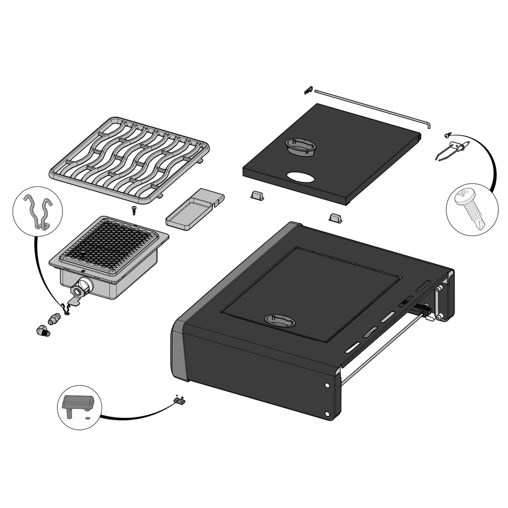 Left Side Shelf Diagram and Parts List for RXT525SIBNK-1  Napoleon Built-In Cooking