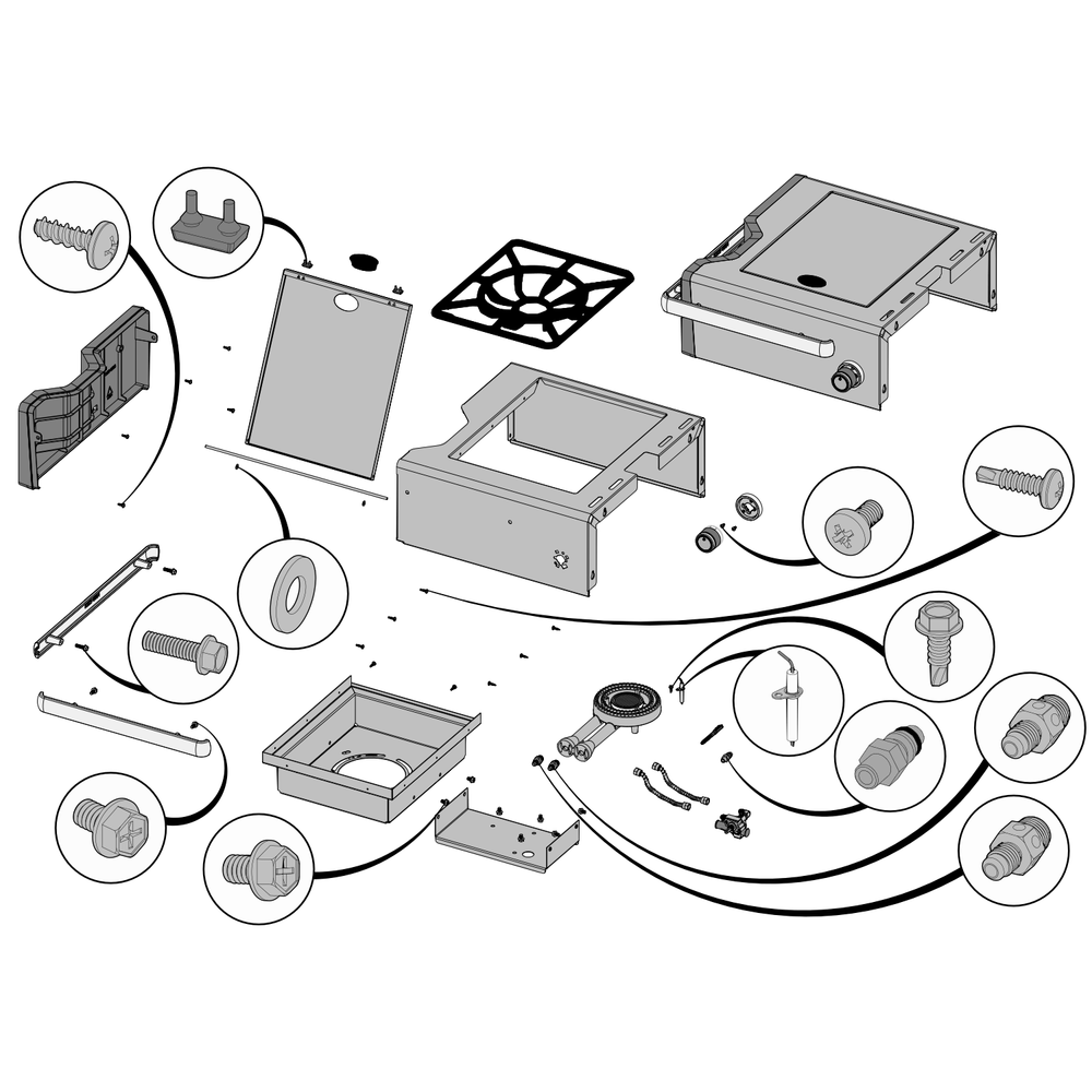 Left Shelf Diagram and Parts List for PRO825RSBIPSS-3  Napoleon Built-In Cooking