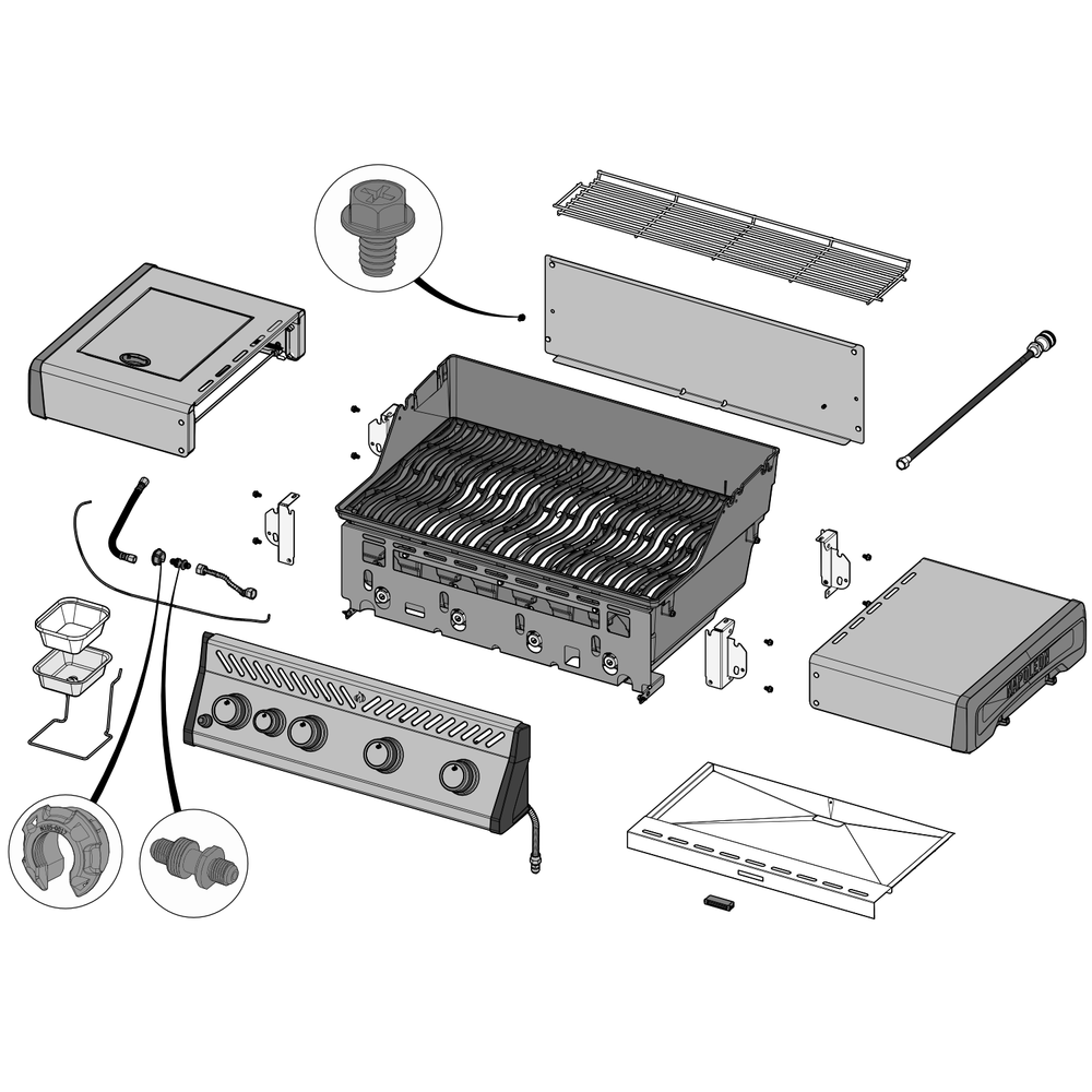 Base Diagram and Parts List for RXT525SIBNSS-1  Napoleon Built-In Cooking