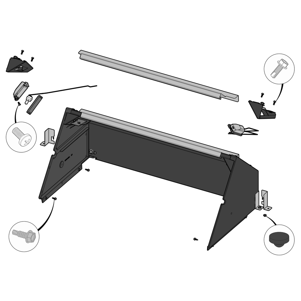 Hood Assembly Diagram and Parts List for BIPRO500RBNSS-3  Napoleon Built-In Cooking