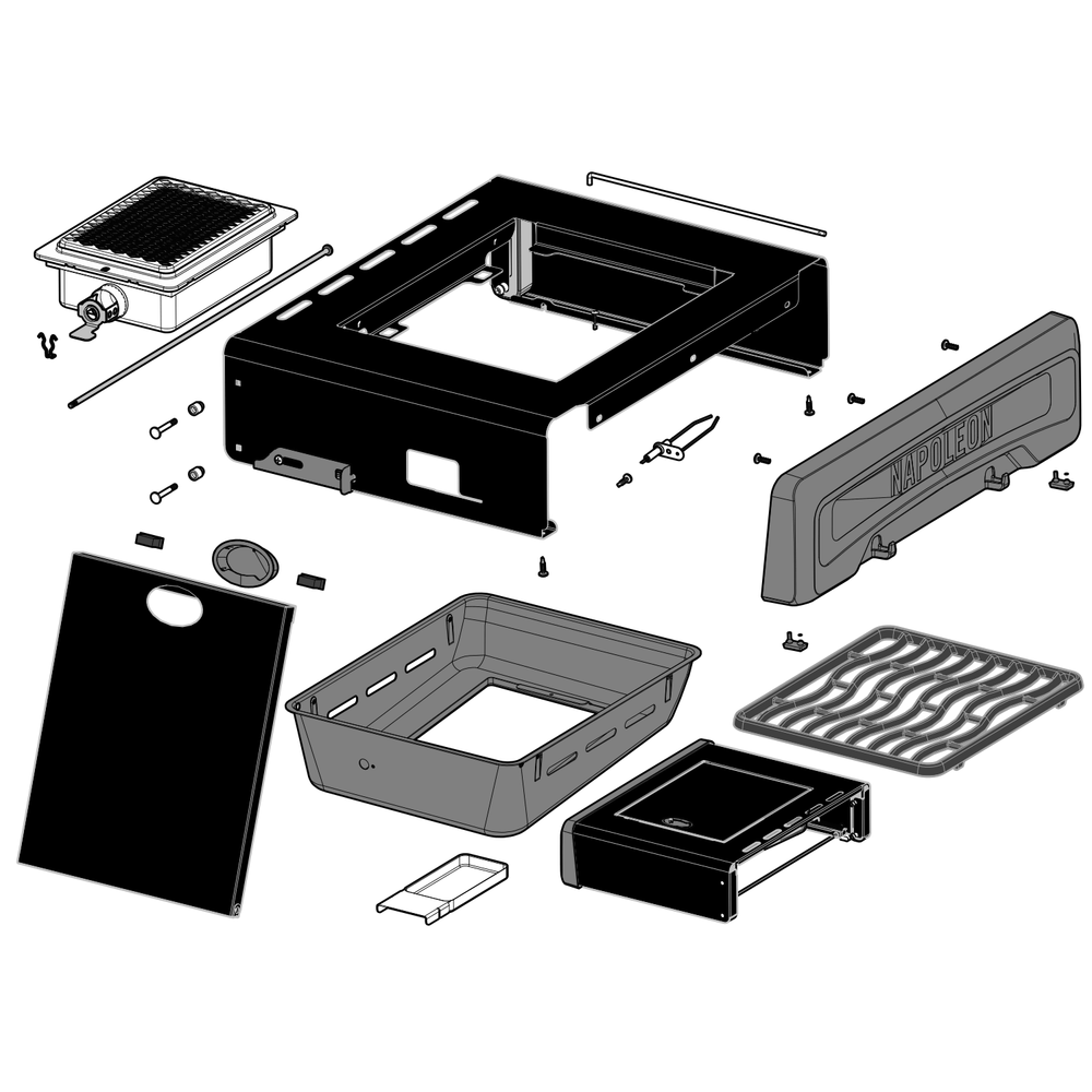 Left Shelf Diagram and Parts List for RXT625SIBNK-1  Napoleon Built-In Cooking