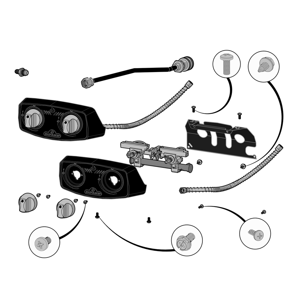 Control Panel Diagram and Parts List for PRO285N-BK  Napoleon Built-In Cooking
