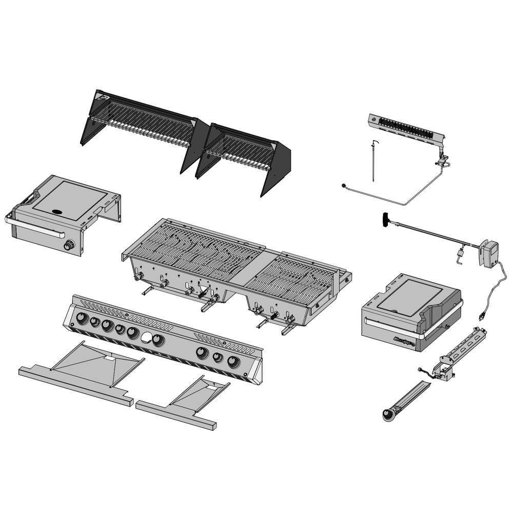 Base 2 Diagram and Parts List for PRO825RSBIPSS-3  Napoleon Built-In Cooking
