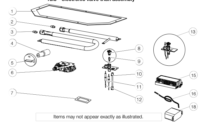 Section_1 Diagram and Parts List for GDS50-1NSB  Napoleon Heating Stove