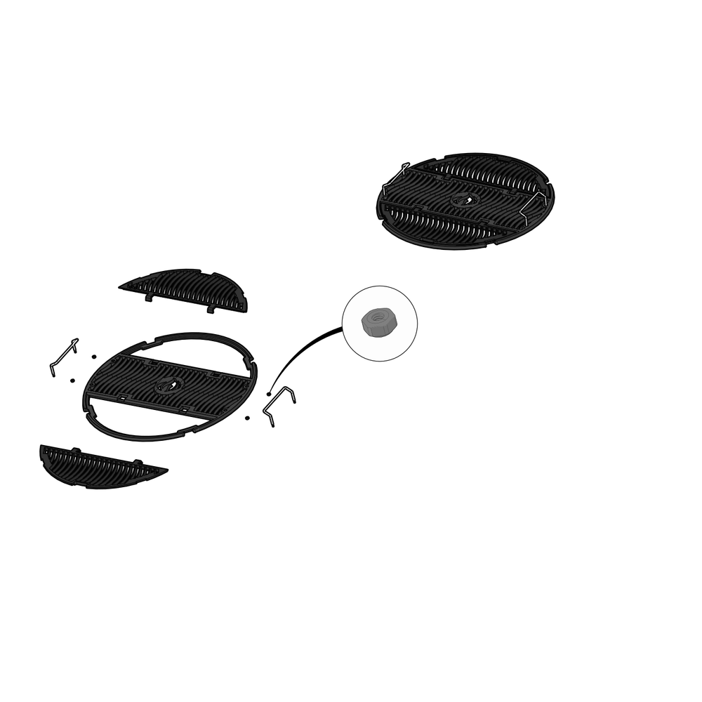 Grid Assembly Diagram and Parts List for PRO22K-LEG-3  Napoleon Grill
