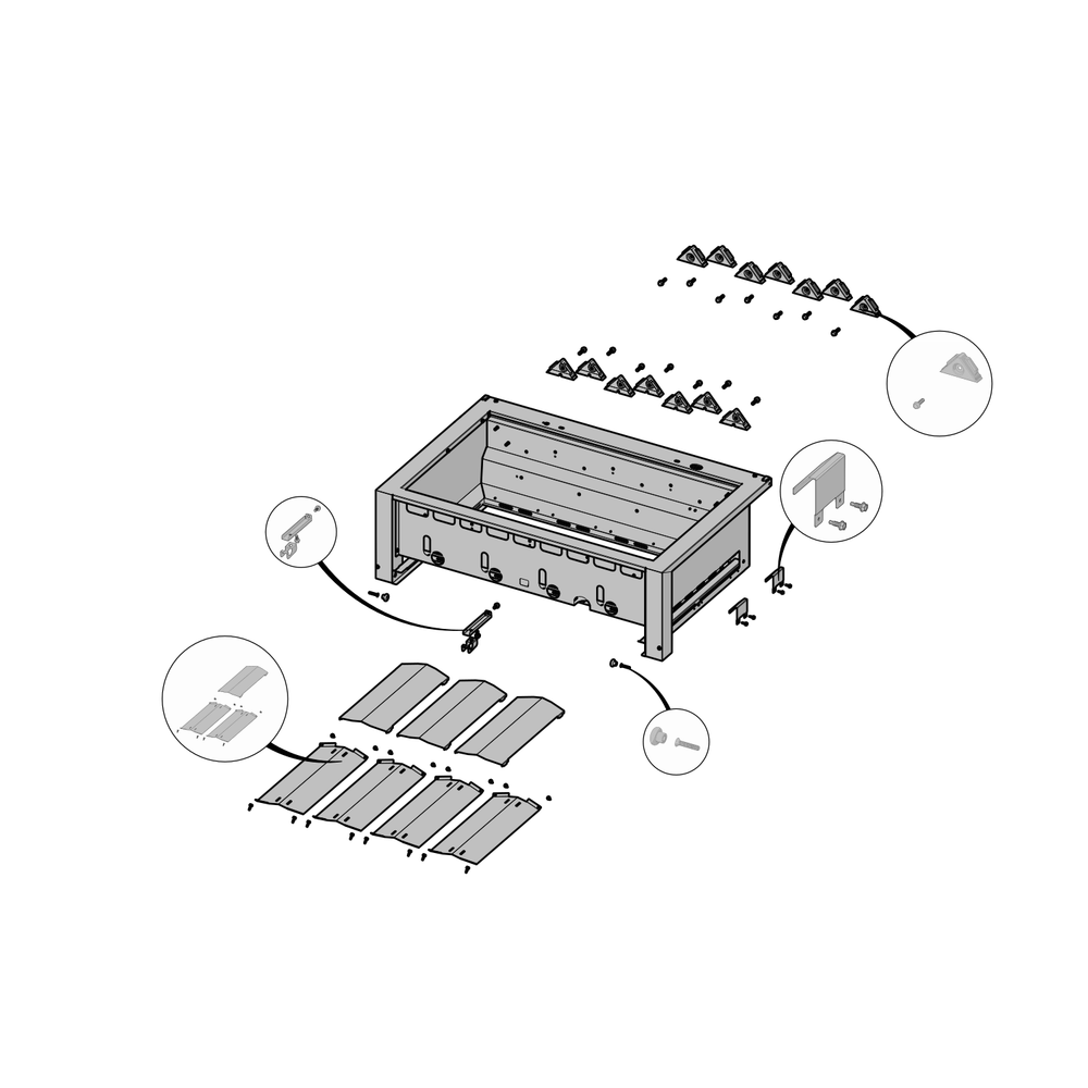 Base Assembly Diagram and Parts List for BI32PSS  Napoleon Built-In Cooking