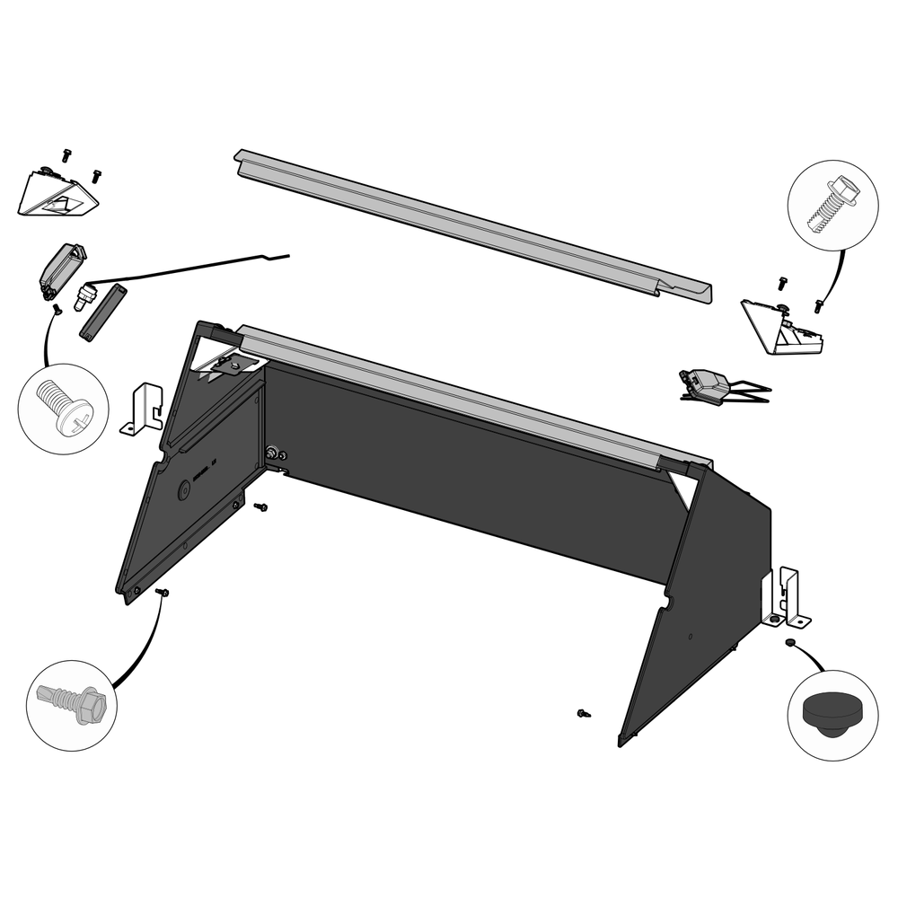 Hood Assembly Diagram and Parts List for BIPRO500RBPSS-3  Napoleon Built-In Cooking