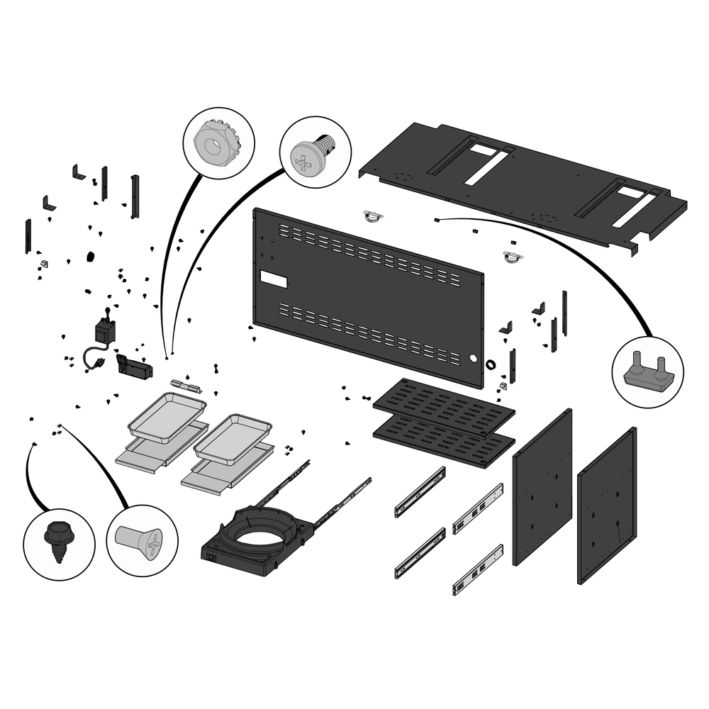 Interior Cart Diagram and Parts List for PRO825RSBIPSS-3  Napoleon Built-In Cooking