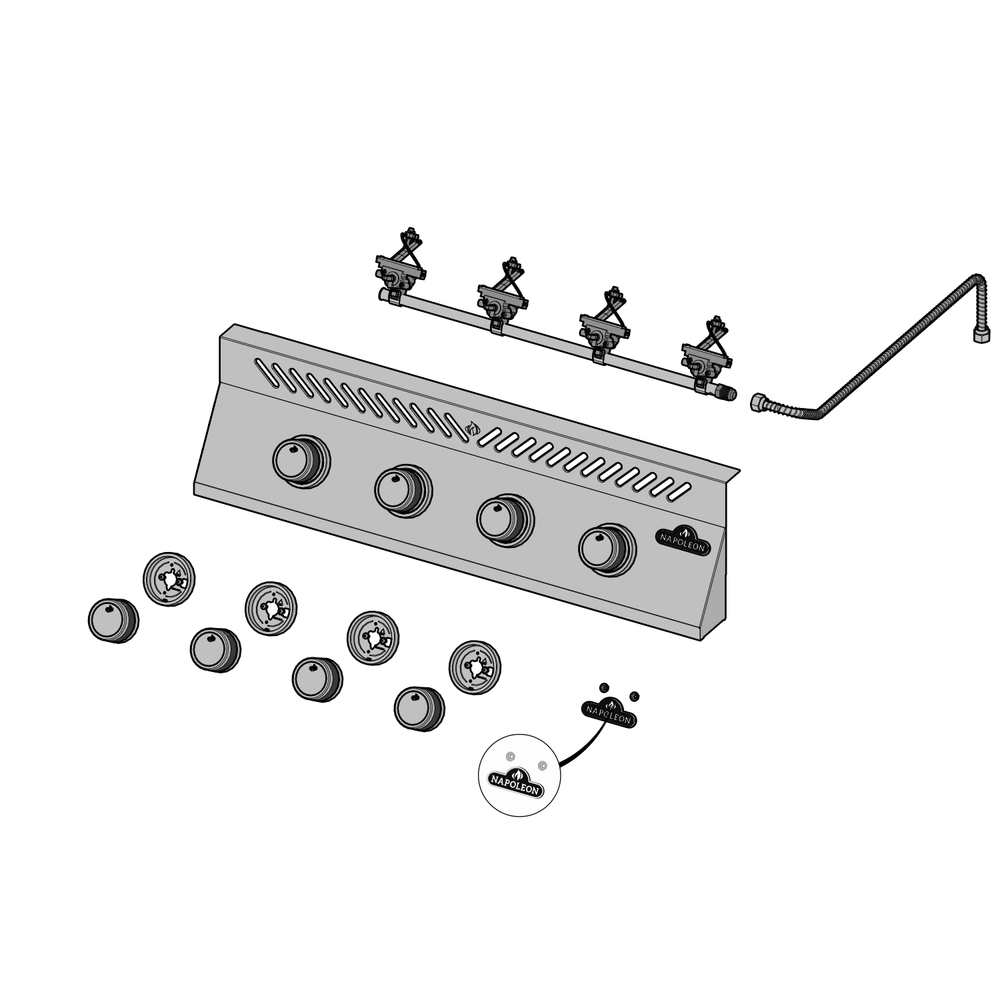 Control Panel Assembly Diagram and Parts List for BI32PSS  Napoleon Built-In Cooking