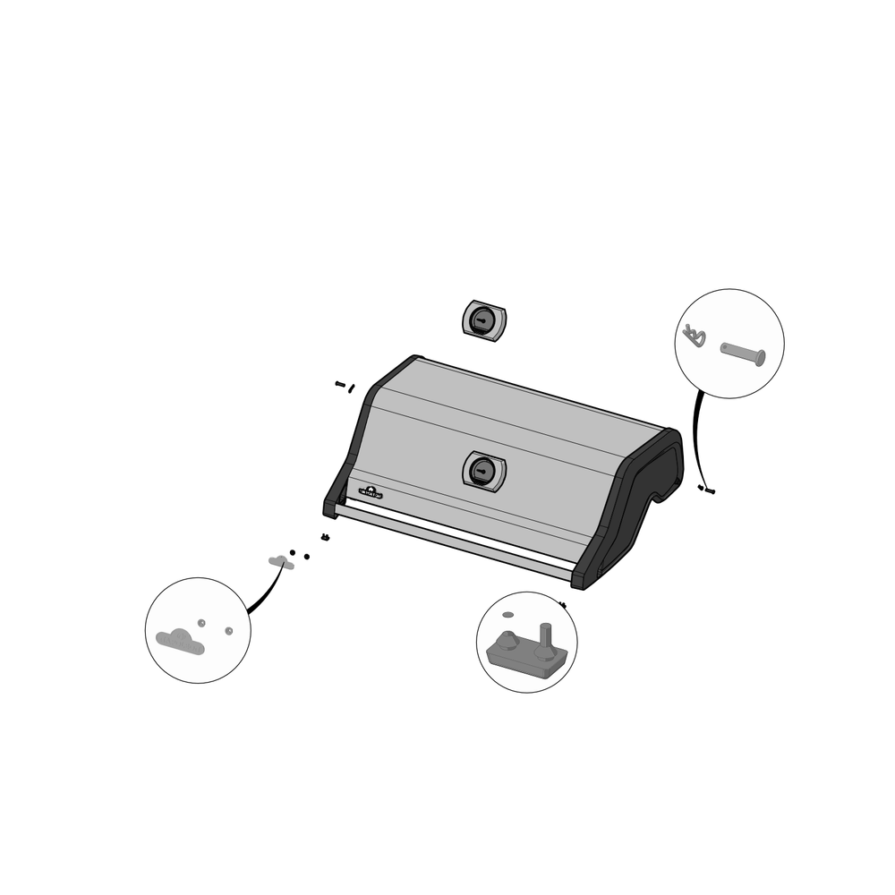 Lid Diagram and Parts List for RSE625RSIBNSS-1  Napoleon Built-In Cooking