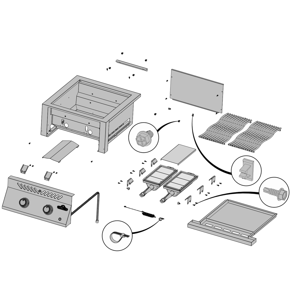 Base Diagram and Parts List for BIB18IRPSS  Napoleon Grill