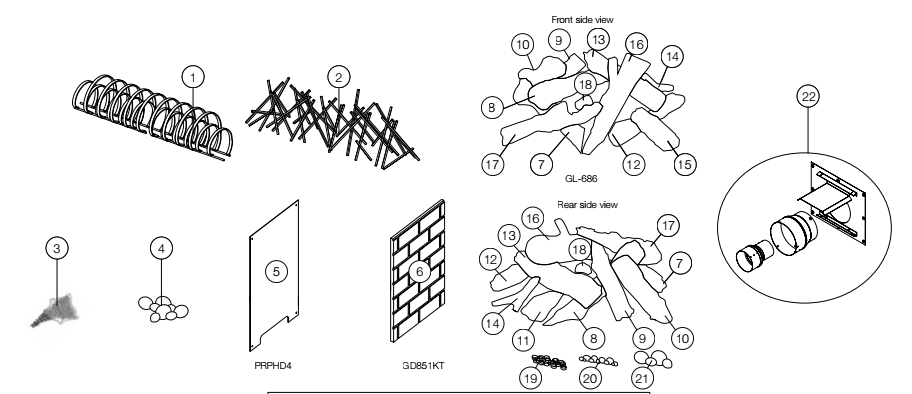 Section_6 Diagram and Parts List for BHD4PFCN  Napoleon Fireplace & Insert
