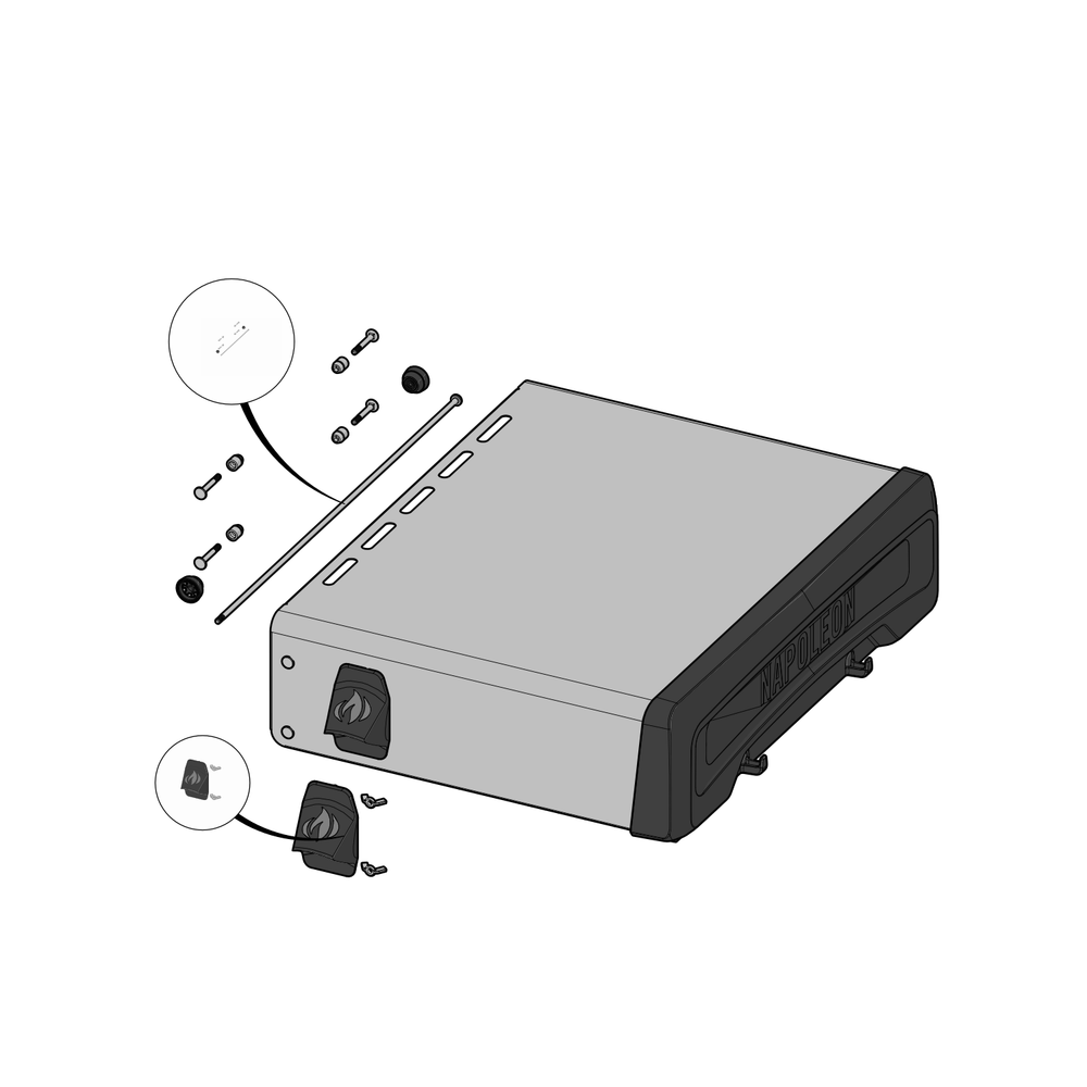 Right Side Table Assembly Diagram and Parts List for RSE525RSIBPSS-1  Napoleon Built-In Cooking