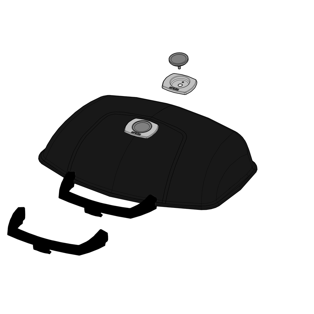 Lid Diagram and Parts List for TQ285-BL-1  Napoleon Built-In Cooking
