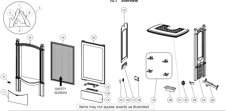 Section_1 Diagram and Parts List for GDS26N-1  Napoleon Heating Stove