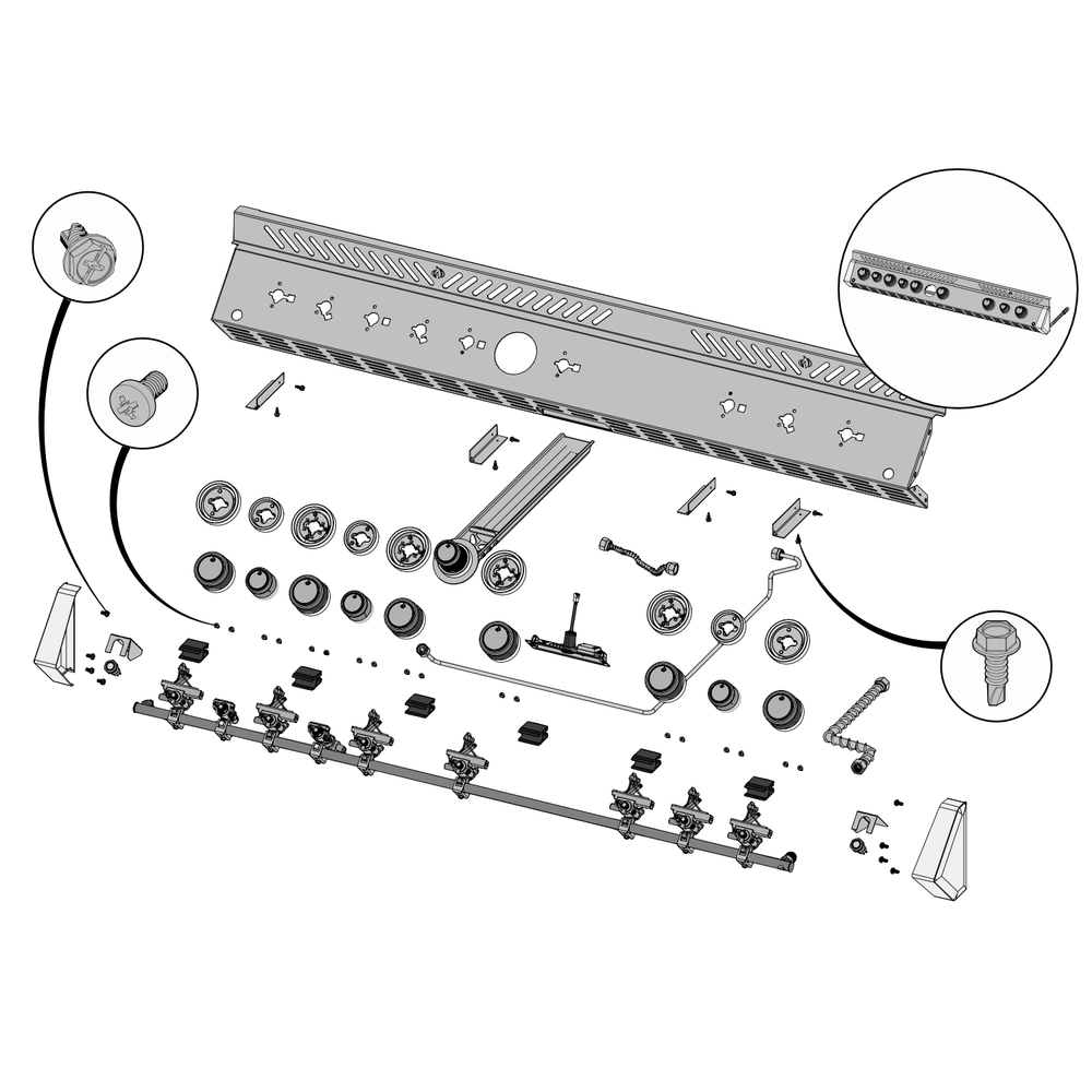 Control Panel Diagram and Parts List for BIPRO825RBINSS-3  Napoleon Built-In Cooking