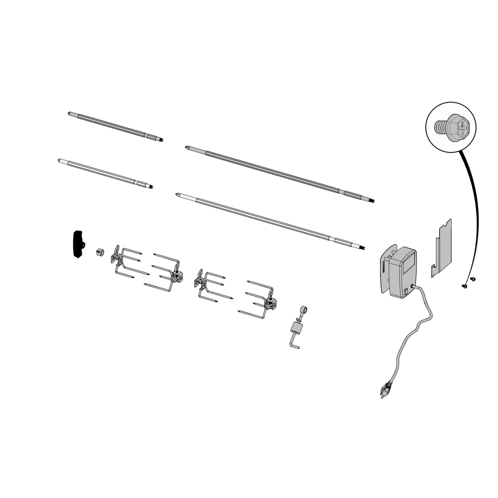 Rotissery Diagram and Parts List for BIPRO825RBINSS-3  Napoleon Built-In Cooking
