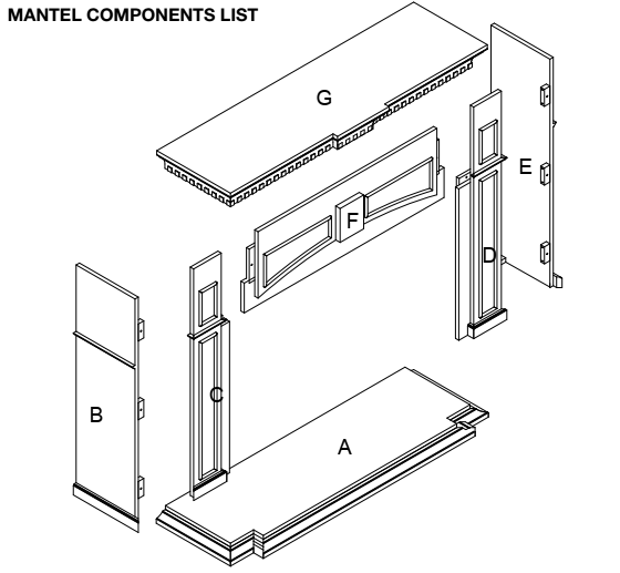 Section_1 Diagram and Parts List for NEFP33-0214W  Napoleon Fireplace & Insert