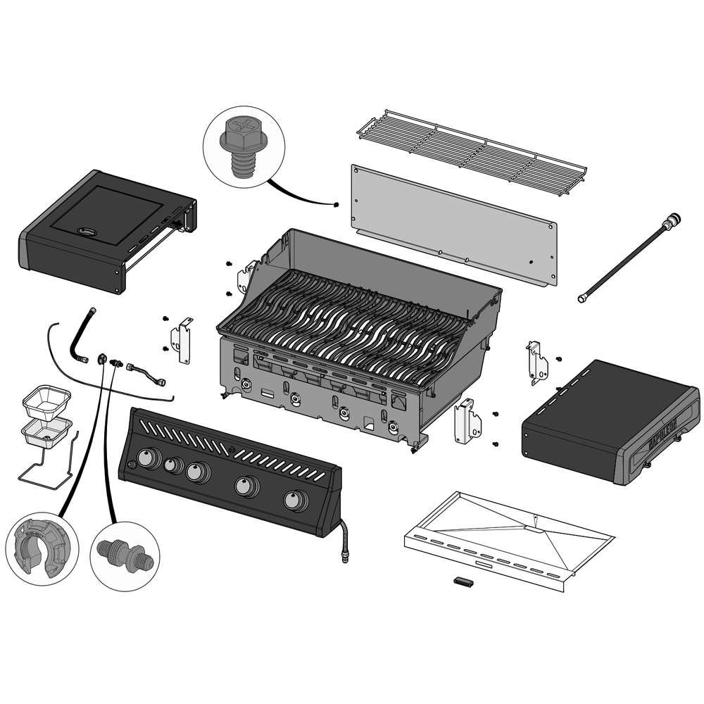 Base Diagram and Parts List for RXT525SIBNK-1  Napoleon Built-In Cooking
