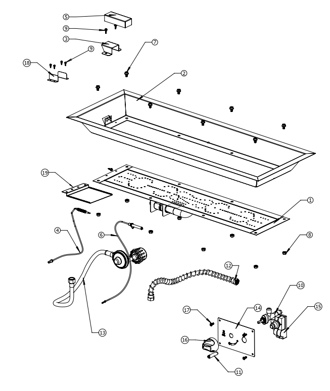 Section_1 Diagram and Parts List for GPFR60  Napoleon Outdoor Heater