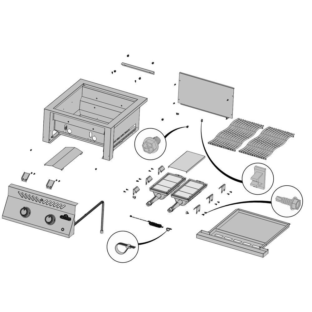 Base Diagram and Parts List for BIB18IRNSS  Napoleon Grill