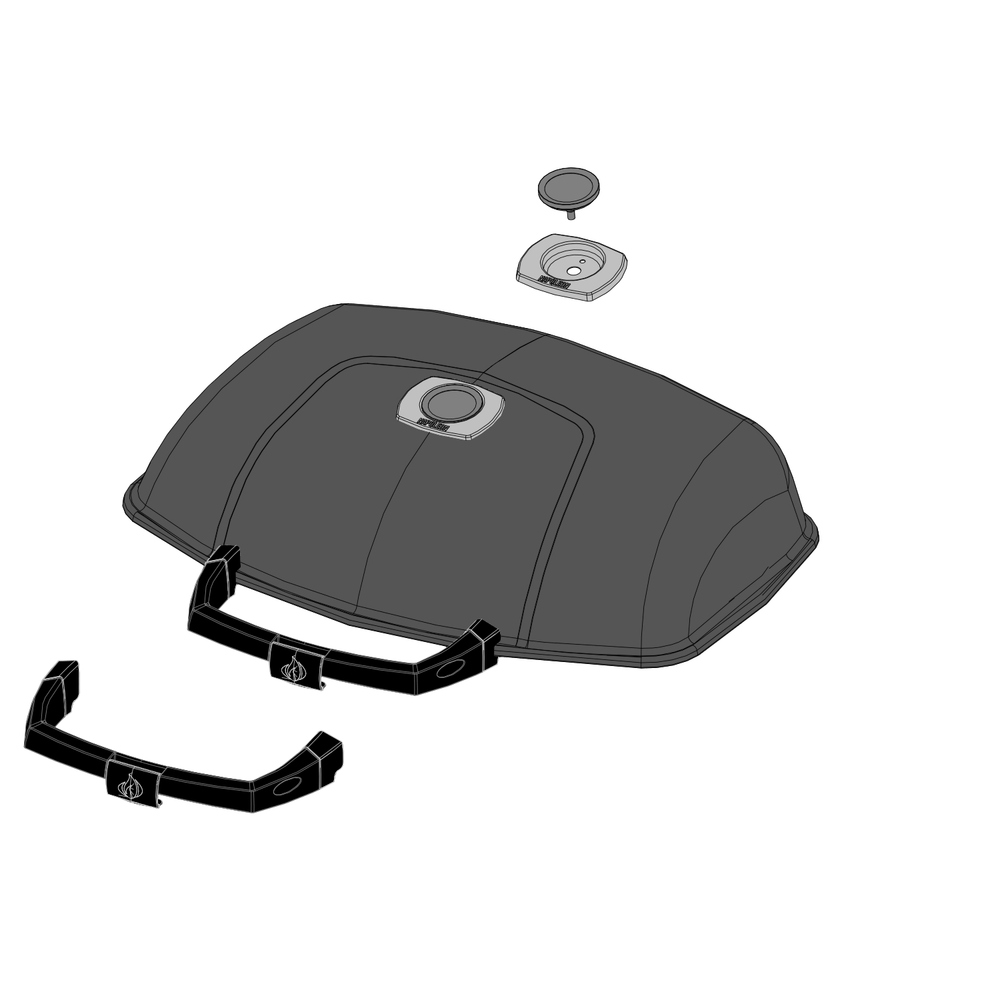 Lid Diagram and Parts List for TQ285-RD-1-A  Napoleon Built-In Cooking