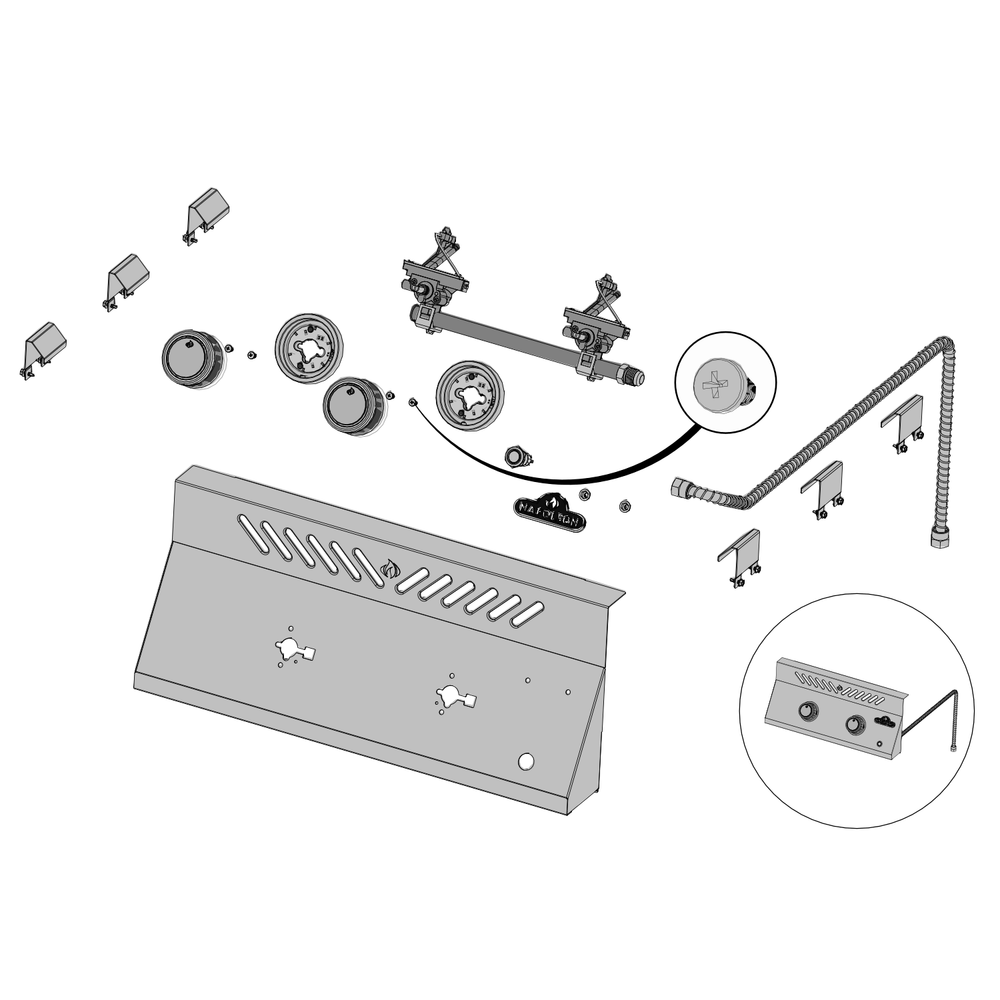 Control Panel Diagram and Parts List for BIB18IRPSS  Napoleon Grill