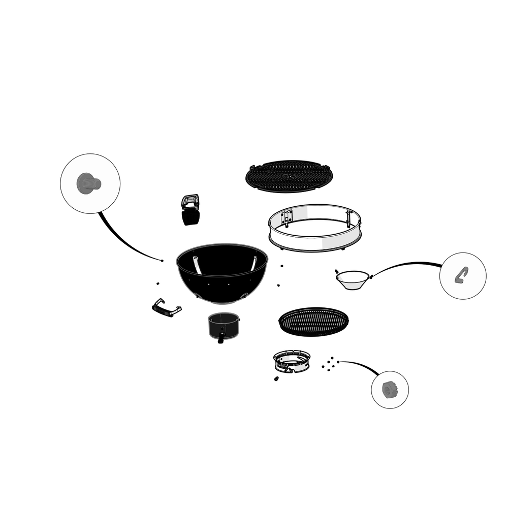 Base Diagram and Parts List for PRO22K-LEG-3  Napoleon Grill