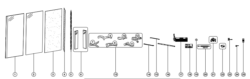 Section_1 Diagram and Parts List for NEFB60H-3SV  Napoleon Fireplace & Insert
