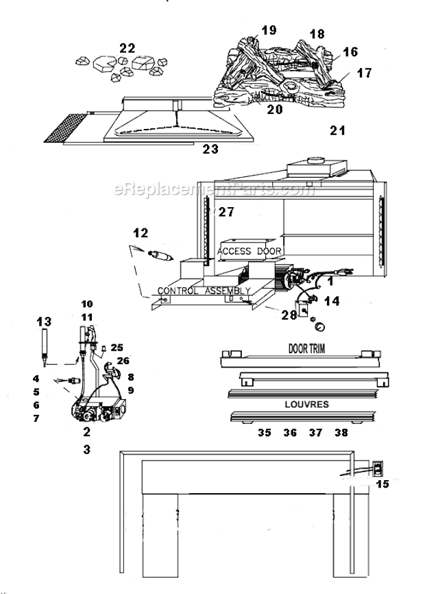 Page A Diagram and Parts List for GI3016-P  Napoleon Heating Stove