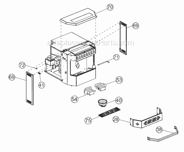 Page C Diagram and Parts List for NPS40  Napoleon Heating Stove