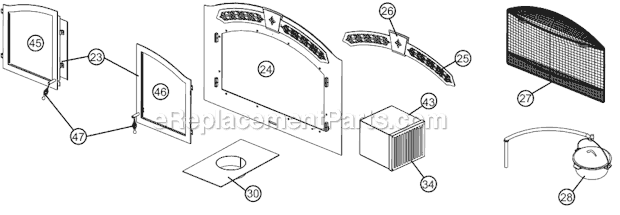 Page B Diagram and Parts List for NZ6000  Napoleon Heating Stove