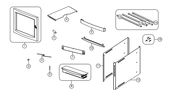 Part Location Diagram of W200-0810-SER Napoleon Lower Front Cover
