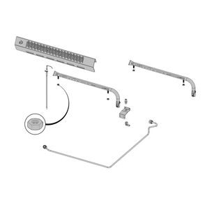 Rear Burner Diagram and Parts List for BIPRO825RBINSS-3  Napoleon Built-In Cooking