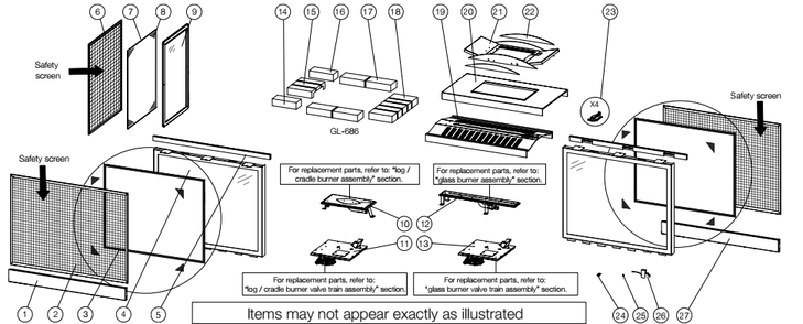 Section_1 Diagram and Parts List for BHD4PFCN  Napoleon Fireplace & Insert