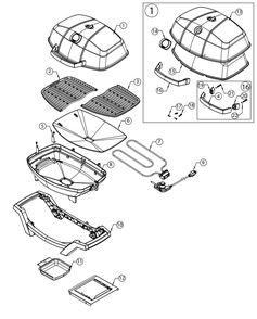 Part Location Diagram of N655-0180 Napoleon Lid Handle Support Right