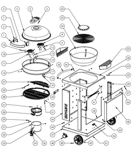Section_1 Diagram and Parts List for PRO22K-CART-2-A  Napoleon Smoker