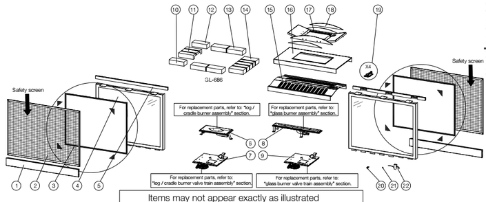 Section_1 Diagram and Parts List for BHD4STFCN  Napoleon Fireplace & Insert