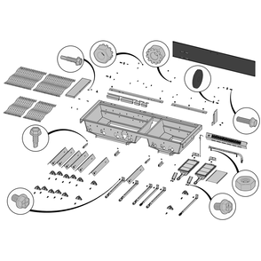 Base 1 Diagram and Parts List for PRO825RSBINSS-3  Napoleon Built-In Cooking