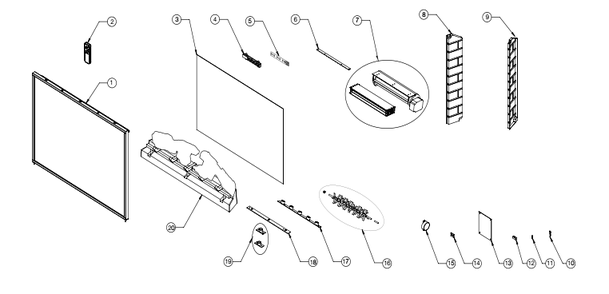 Part Location Diagram of G190-0006-SER Napoleon Board, Control Panel (nefb29h)