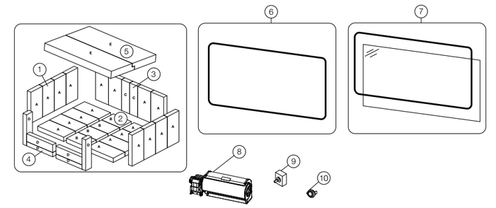 Part Location Diagram of W370-0227 Napoleon kit, Glass And Gasket